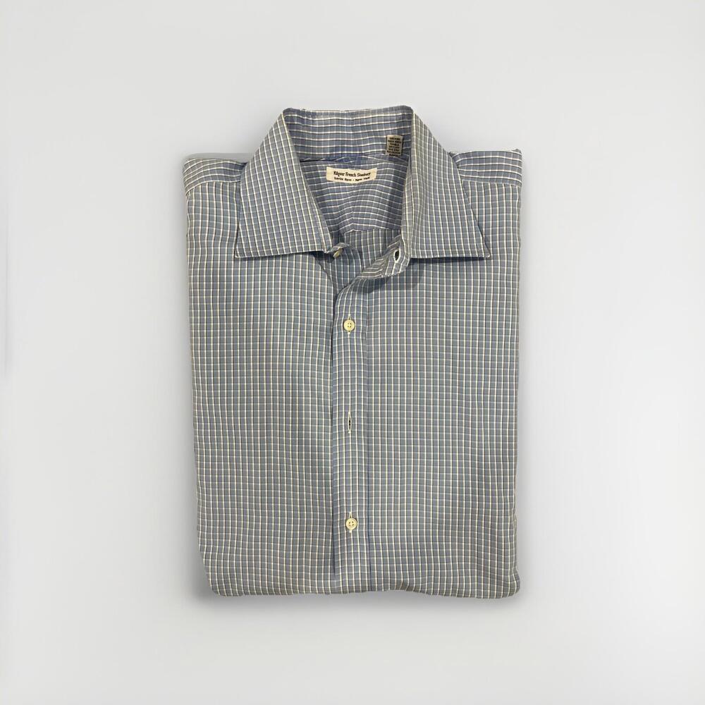 KILGOUR FRENCH STANBURY SAVILE ROW MENS CASUAL BUTTON SHIRT 16.5/33 LARGE USA